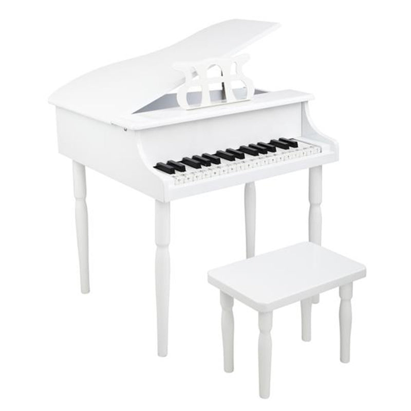 YIWA Children 30-key Wooden Piano with Music Stand 49*50.5*48.5cm White