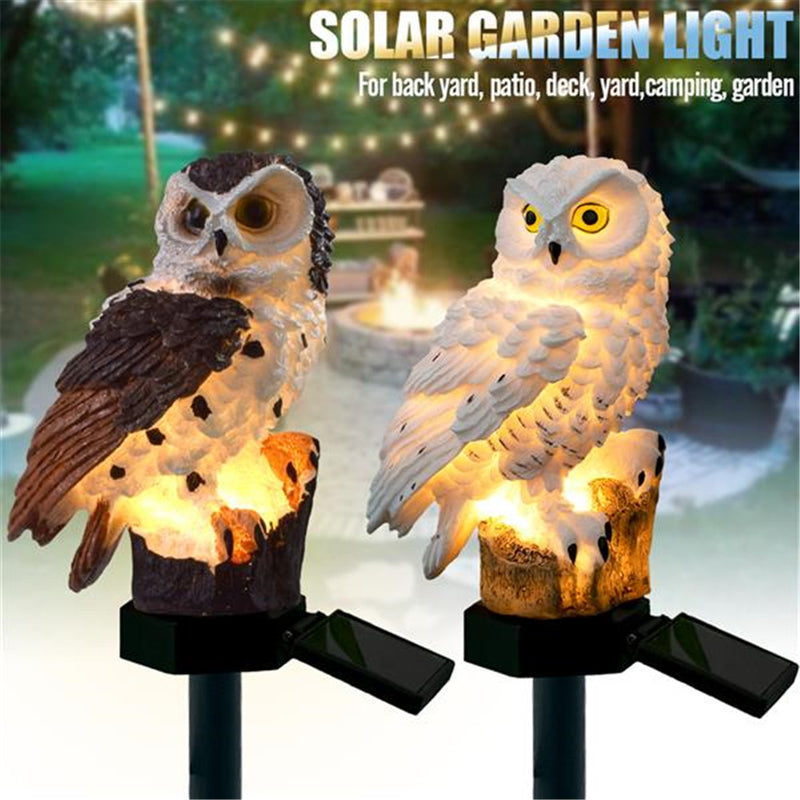 REDCOLOURFUL LED Garden Lights Solar Night Lights Owl Shape Lawn Lamp Brown