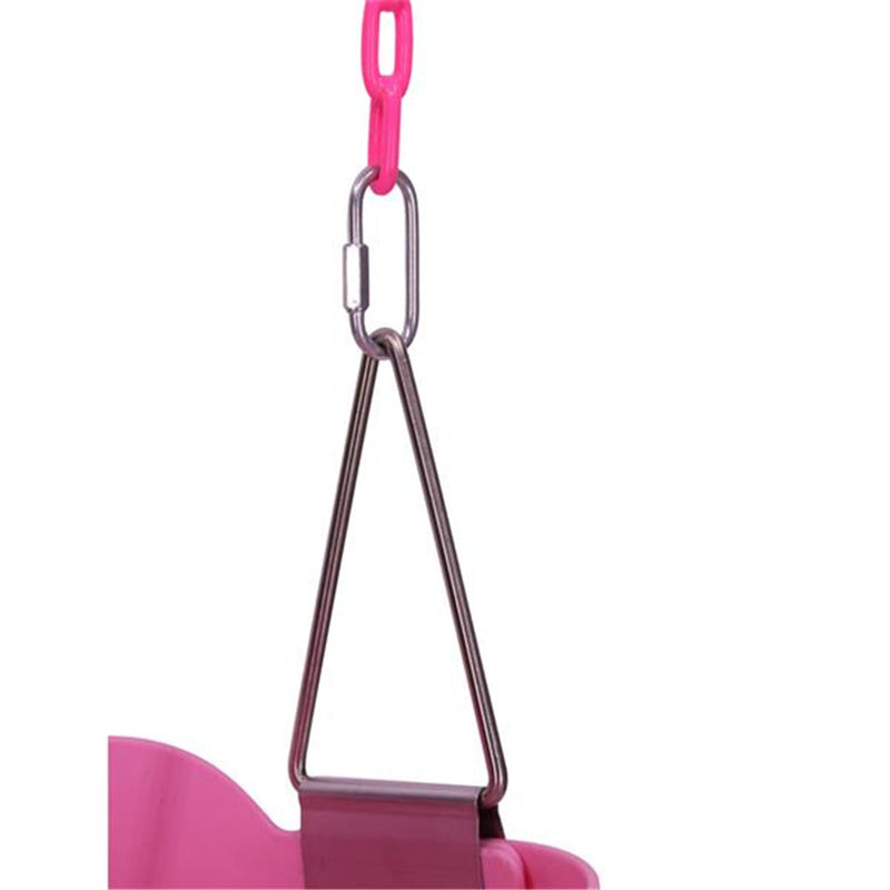 YIWA Kids Swing Galvanized Iron Chain Swing with Buckle Outdoor Indoor Pink