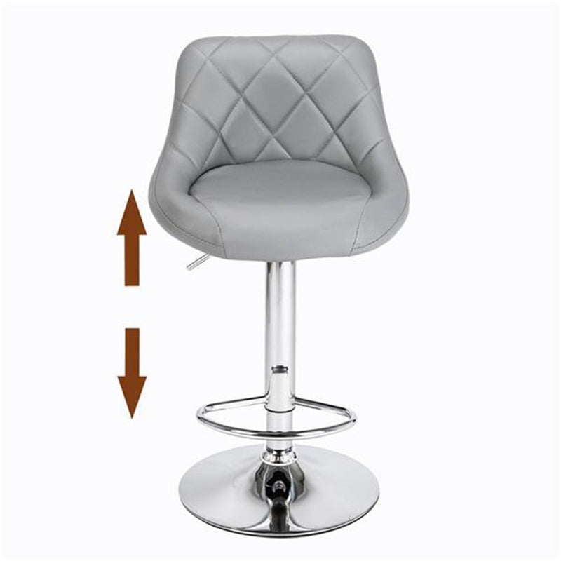 ALICIAN 2pcs Adjustable Swivel Bar Stools Padded Chair with Back Gray