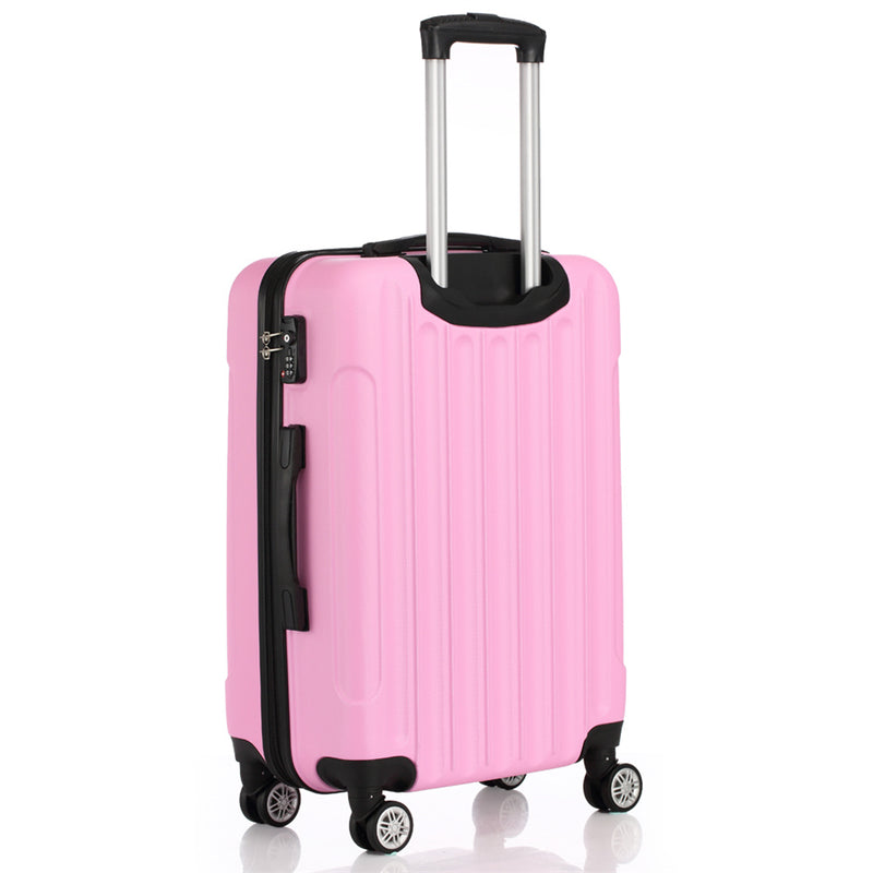 RONSHIN 3pcs 3-in-1 Large Capacity Traveling Storage Suitcase Pink