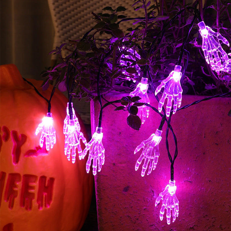 WHIZMAX LED Solar String Light Purple Milky White Ghost Light for Halloween Party Decorations