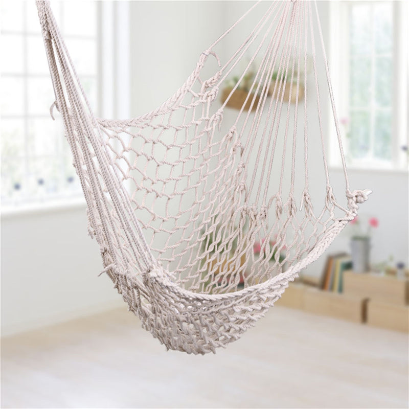 THBOXES Hanging Chair Sky Chair Swing for Indoor Outdoor Garden Yard Beige