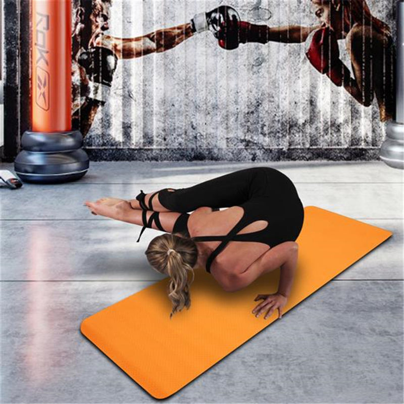 DSSTYLES TPE Yoga Mat 183*61*6cm Non-slip Gym Pad  Orange