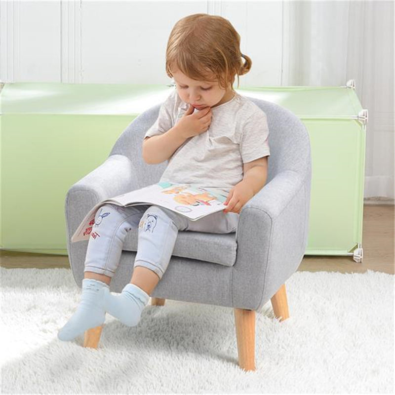 ALICIAN Children Sofa with Detachable Cushion Household Living Room Grey