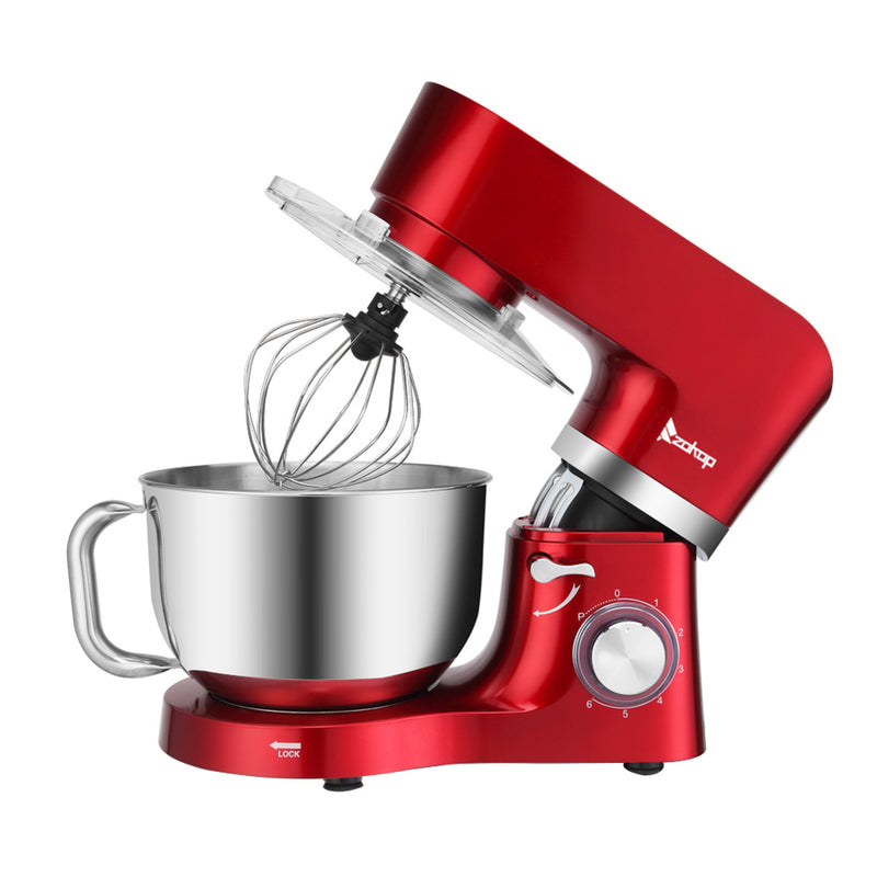 ZOKOP 5.8QT Kitchen Stand Mixer 6 Speeds Low Noise Anti-Skid Red