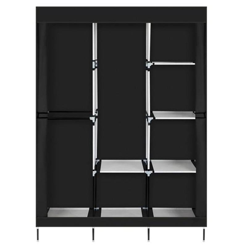 RONSHIN Portable Closet Wardrobe Clothes Rack 4-tier 8-rack W/3 Hanger 125*43.18*180cm Black