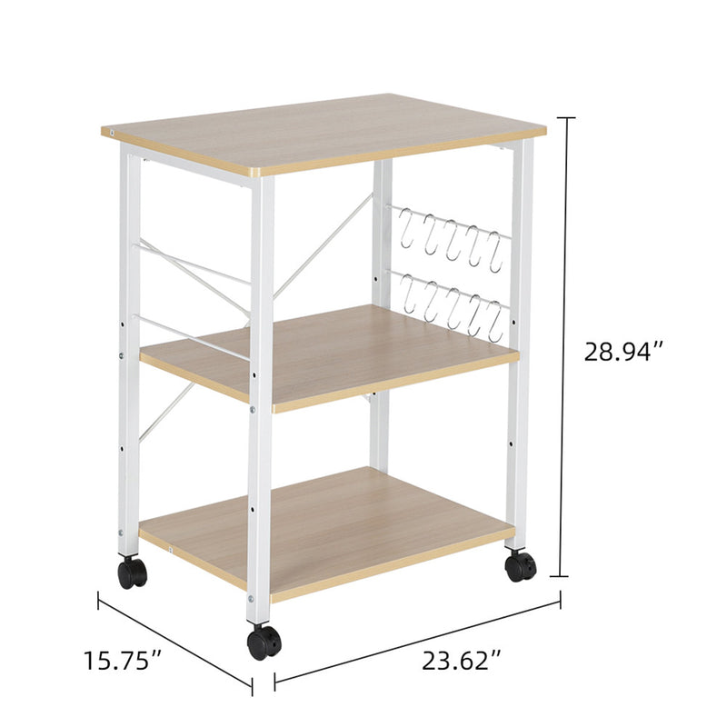 ALICIAN 3 Layer Movable Microwave Oven Rack 60*40*73cm White