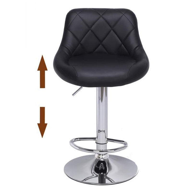 ALICIAN 2pcs Shell Back Adjustable Swivel Bar Stools PU Leather Black