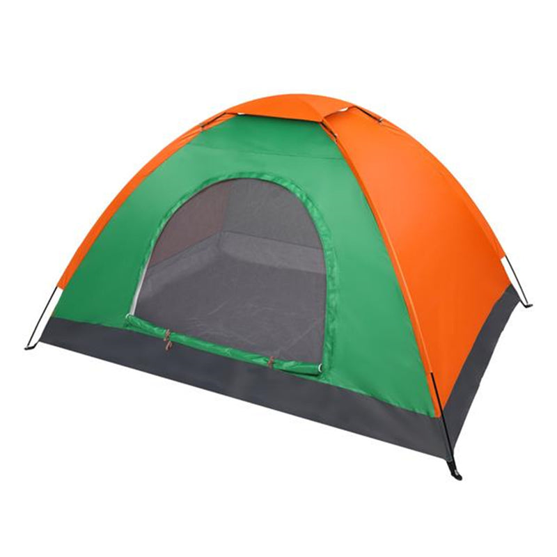 THBOXES 2 Person Tent Windproof Double Door Single Layer Camping Tent Green