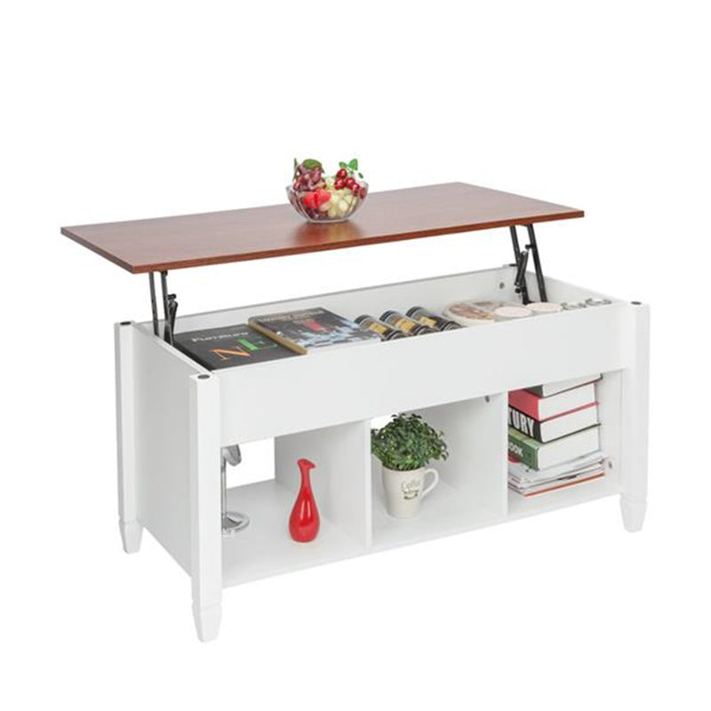 AMYOVE Coffee Table Lift Top Wood Home Living Room Storage White