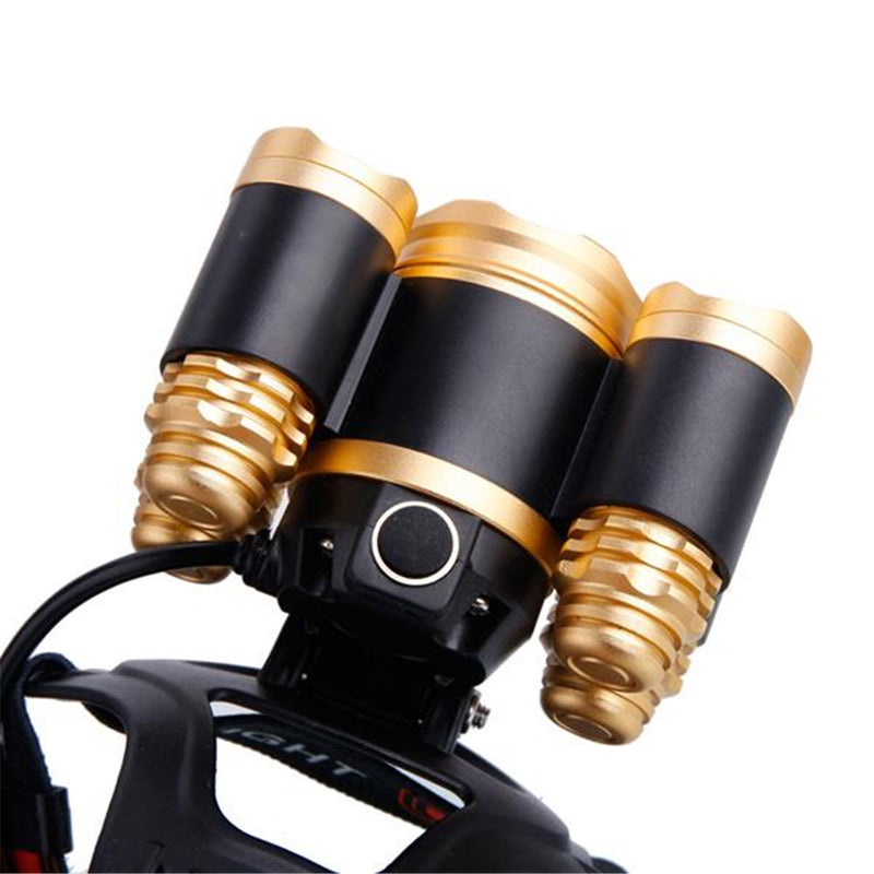 REDCOLOURFUL 90 Degree Adjustable Rechargeable Headlamp Flashlight Black