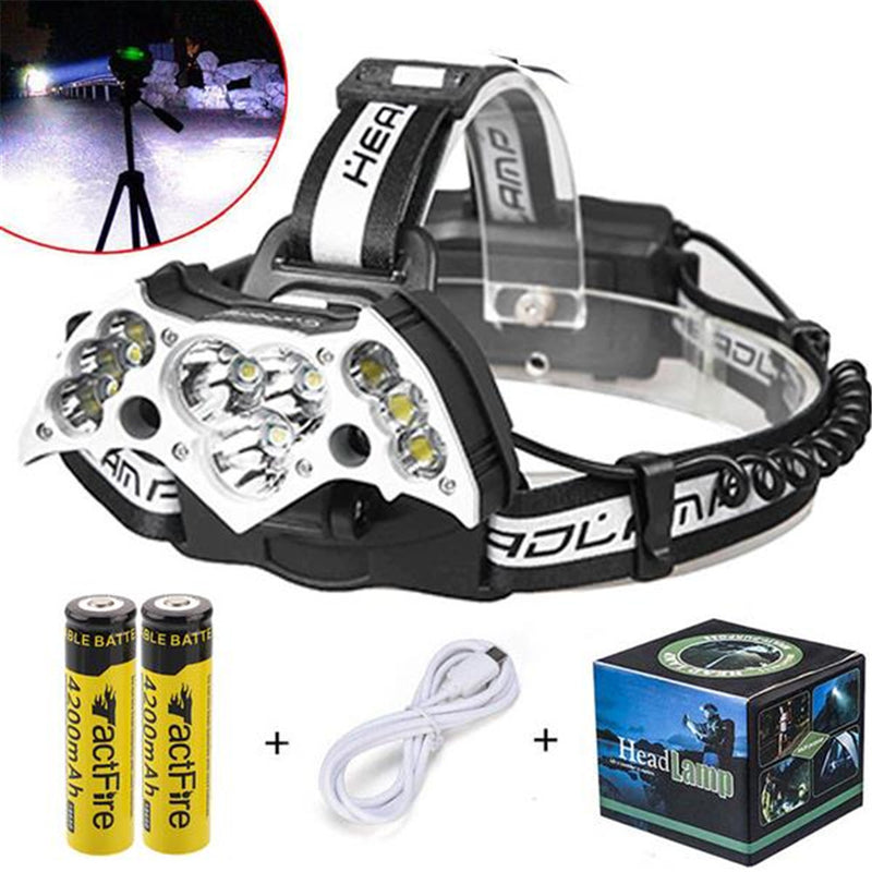 REDCOLOURFUL Head Lamp 11led USB Rechargeable Work Flashlight Black