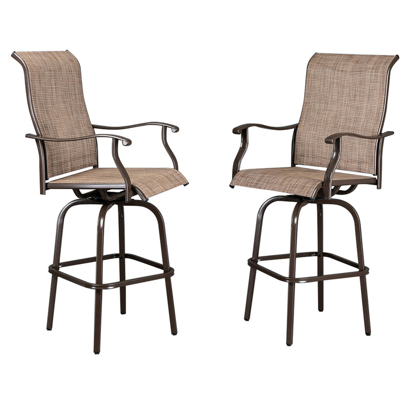 ALICIAN 2PCS Swivel Bar Chair Adjustable Long Service Life Patio Swivel Bar Stool