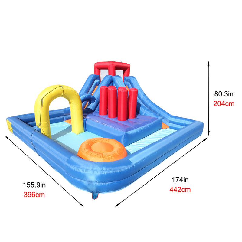 THBOXES Inflatable Castle Water Slide Bouncer Without Fan with Nozzle Arch 4.3x4x2.05m