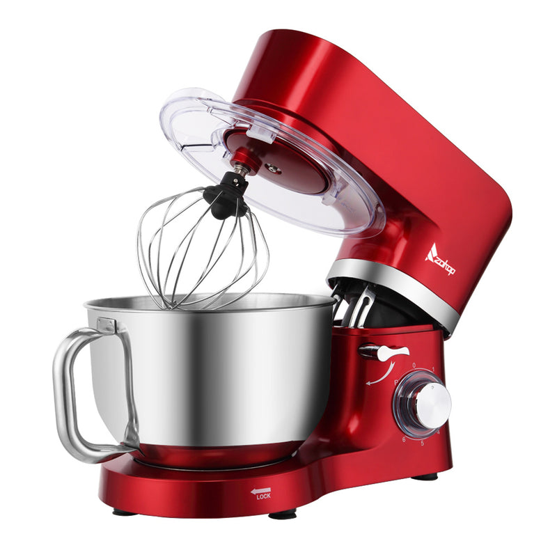 ZOKOP 5.8QT Kitchen Stand Mixer 6 Speeds Low Noise Anti-Skid Red