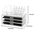 SHININGLOVE 2pcs/set Plastic Cosmetic Box Makeup Case 3-drawer Transparent