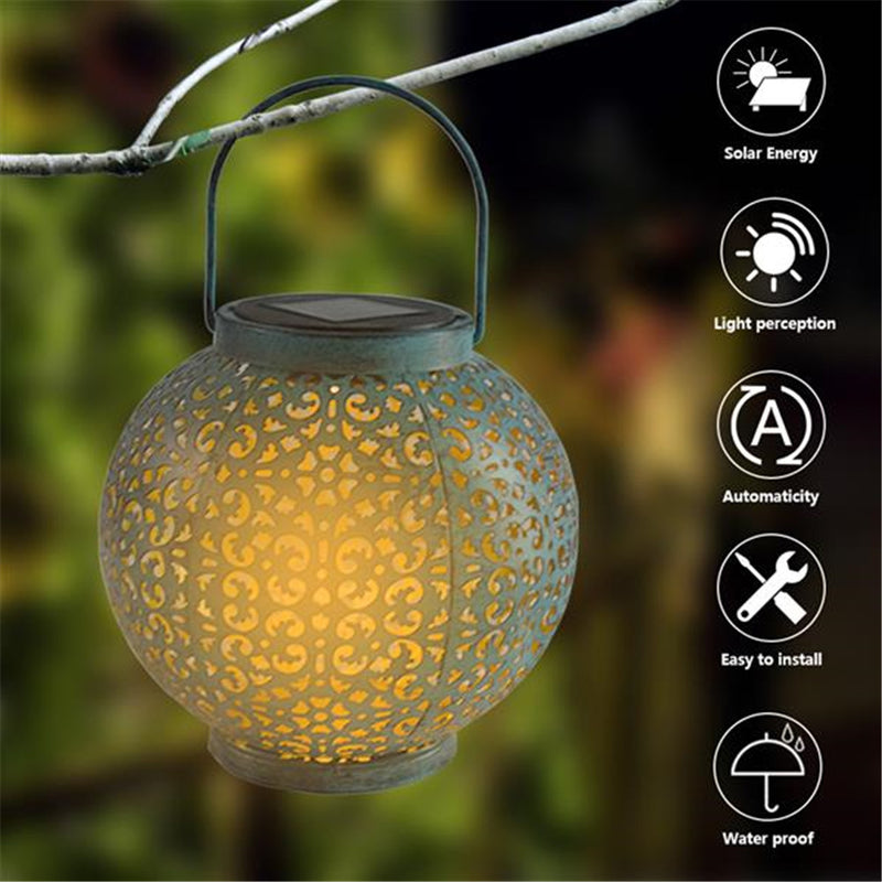 REDCOLOURFUL 600mAh Solar Lantern Lights for Hanging Table Outdoor Solar Light Blue