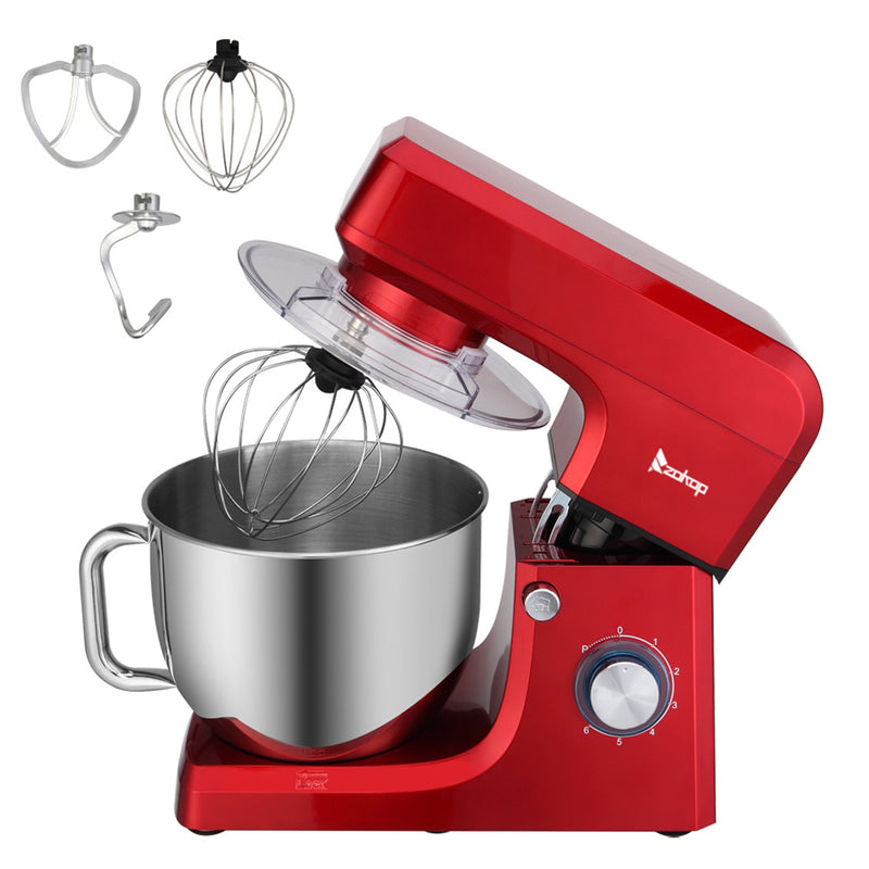 ZOKOP 7.5QT Stand Mixer 6 Speeds Electric Food Mixers Red