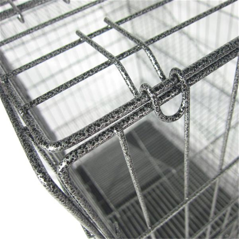 BEESCLOVER Pet Wire Cage Folding Game Fence Portability Cat Nest with Climbing Ladder Silver