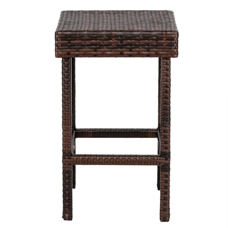 AMYOVE 4pcs Rattan Stool Iron Frame Multi-functional Retro Bar Chair 38x38x61cm Brown