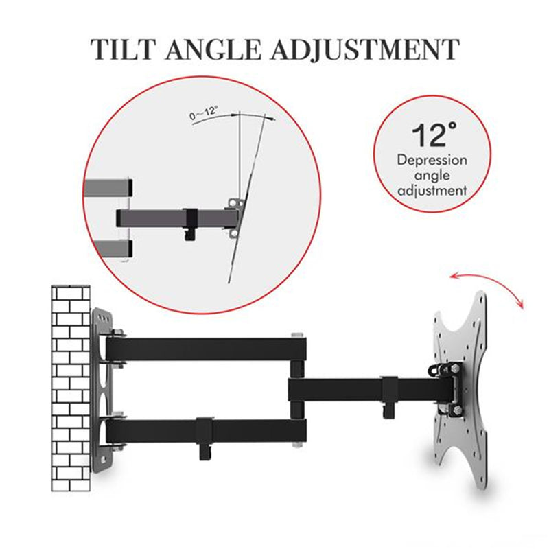 RONSHIN TV Wall Mount Full Motion Bracket 26-55 Inches Black