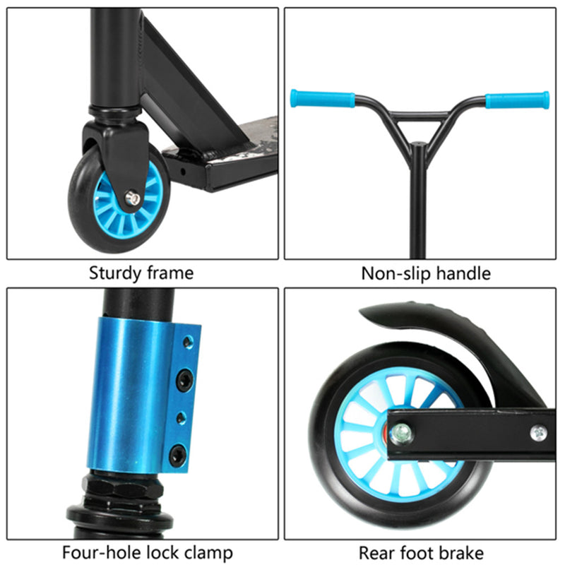 YIWA Kids Scooters Stunt Scooter Extreme Sports Trick Scooter Blue Black