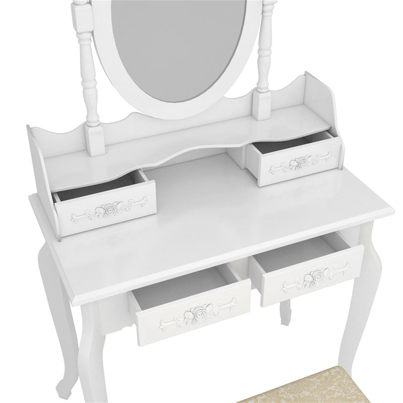 AMYOVE Mirror Dresser Mdf Modern Concise 4-Drawer Removable Mirror Dresser