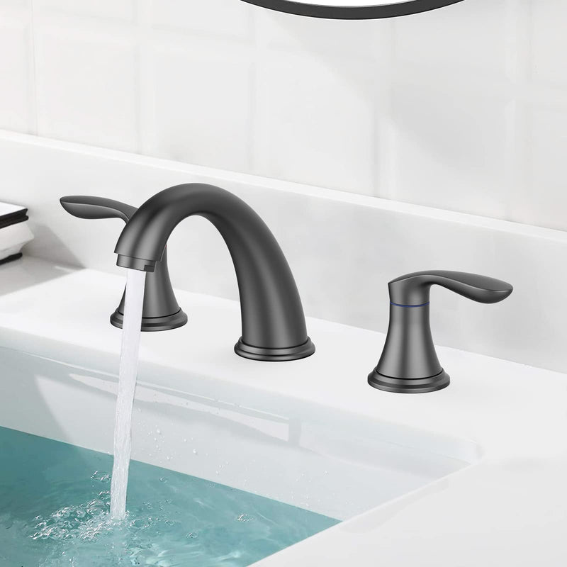 GARVEE Bathroom Sink Faucet Faucet for Bathroom Sink Widespread Matte Black Bathroom Faucet