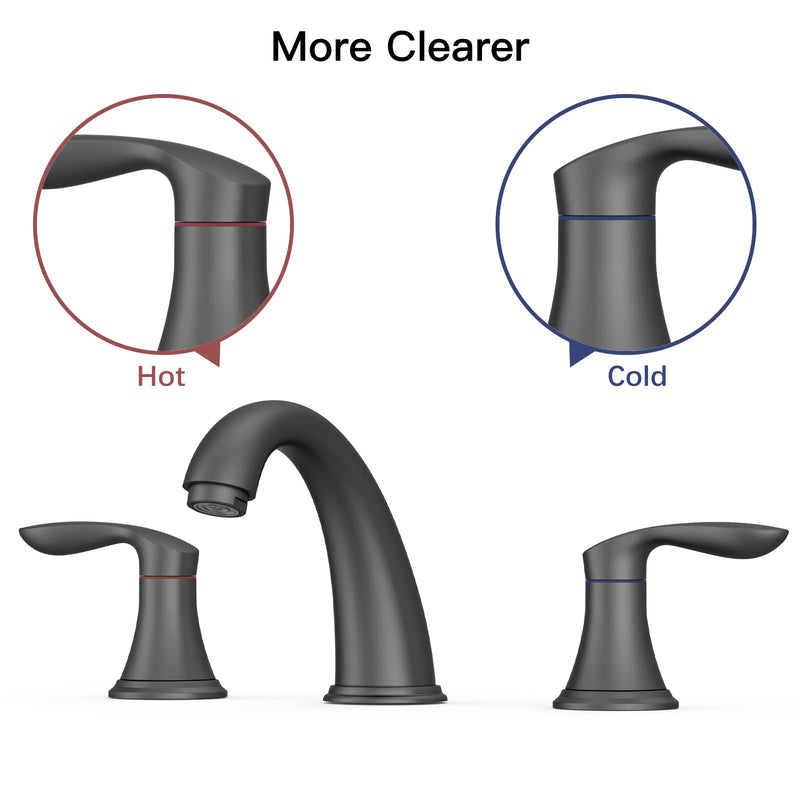 GARVEE Bathroom Sink Faucet Faucet for Bathroom Sink Widespread Matte Black Bathroom Faucet