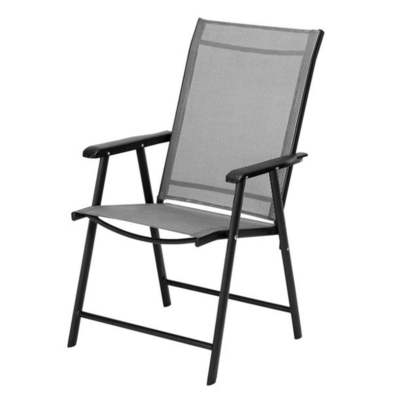 ALICIAN 4pcs/set Portable Folding Chairs with Armrests Grey