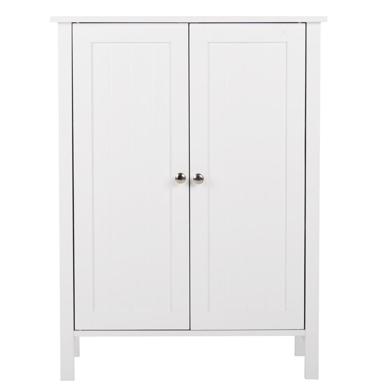 AMYOVE Mdf Bathroom Cabinet Waterproof Double Doors 3 Ties Cabinet