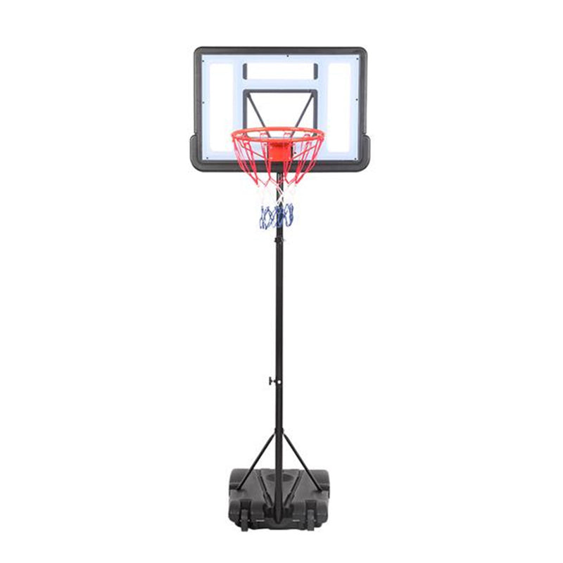 YIWA Basketball Hoop Portable Removable Transparent Backboard Basketball Stand Black