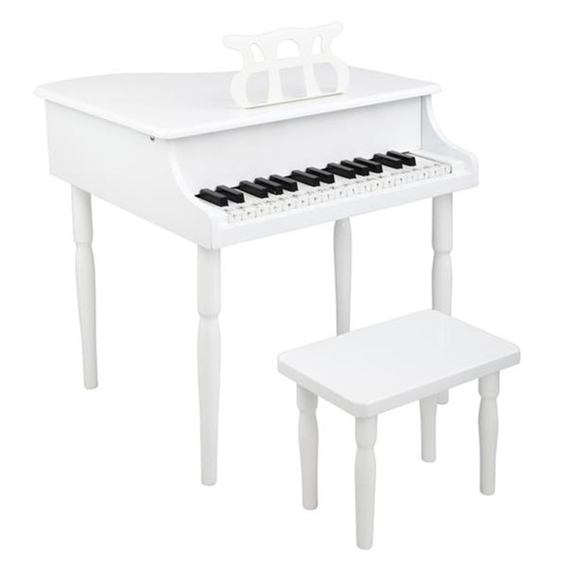 YIWA Children 30-key Wooden Piano with Music Stand 49*50.5*48.5cm White