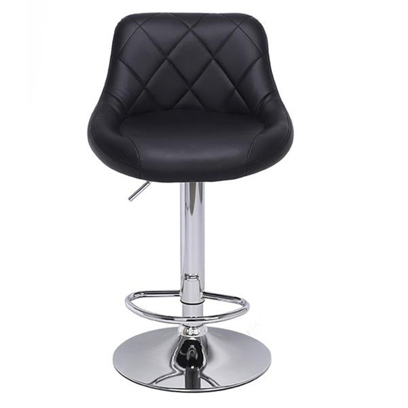 ALICIAN 2pcs Shell Back Adjustable Swivel Bar Stools PU Leather Black