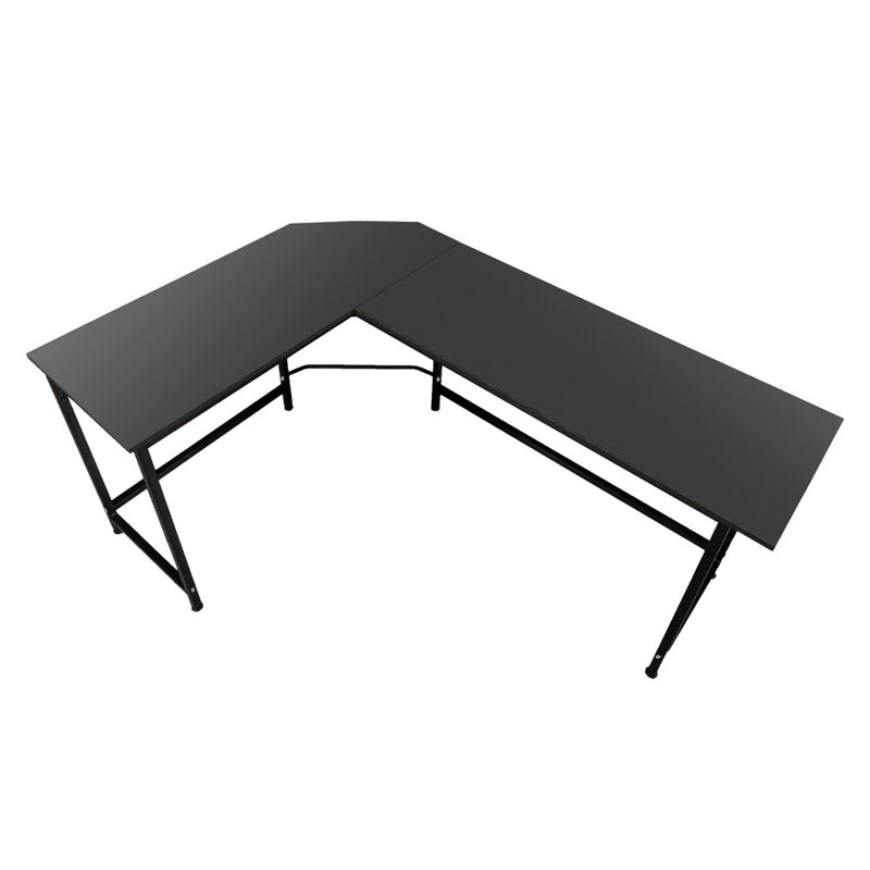 AMYOVE L-Shaped Office Desk Home Corner Gaming Desk Computer Table Black