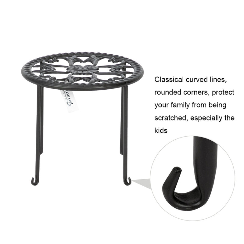 ALICIAN 4pcs Round Ironwork Plant Stand Corner Plant Shelf Racks