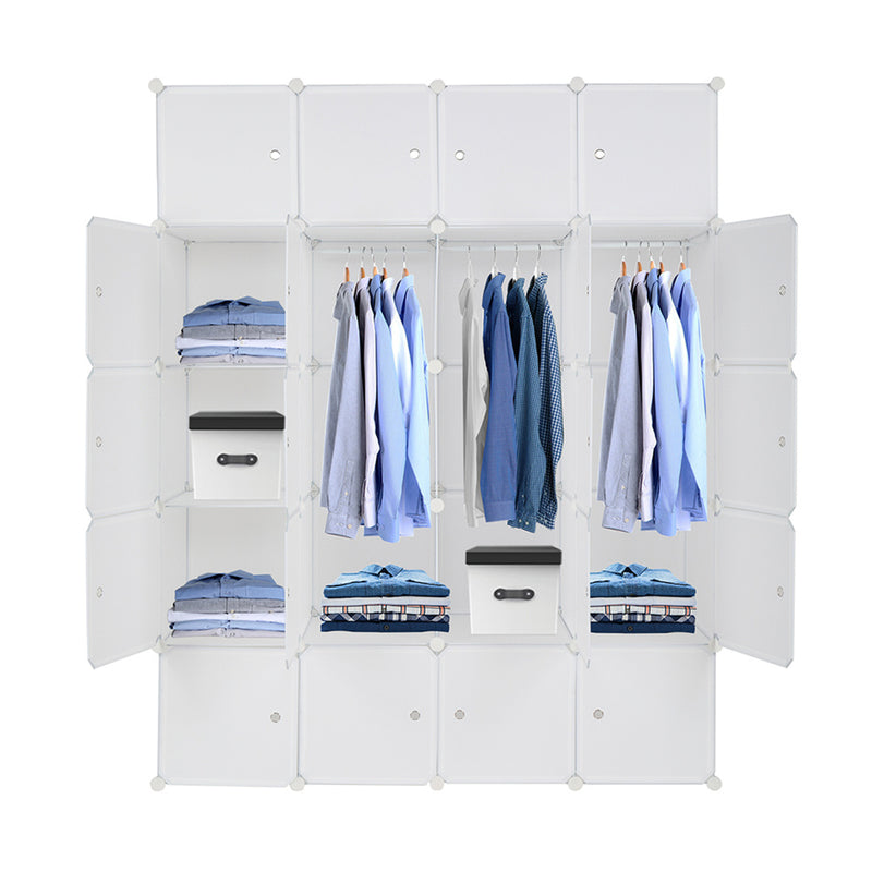 AMYOVE 5-layers 20-grids Modular Closet Cabinet Storage  Shelves Cube Organizer White