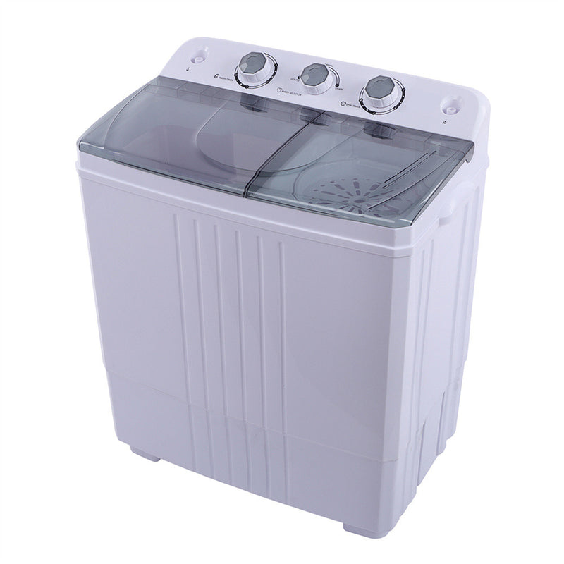 ZOKOP 16.5Lbs Semi-Automatic Washing Machine with Double Tub Grey