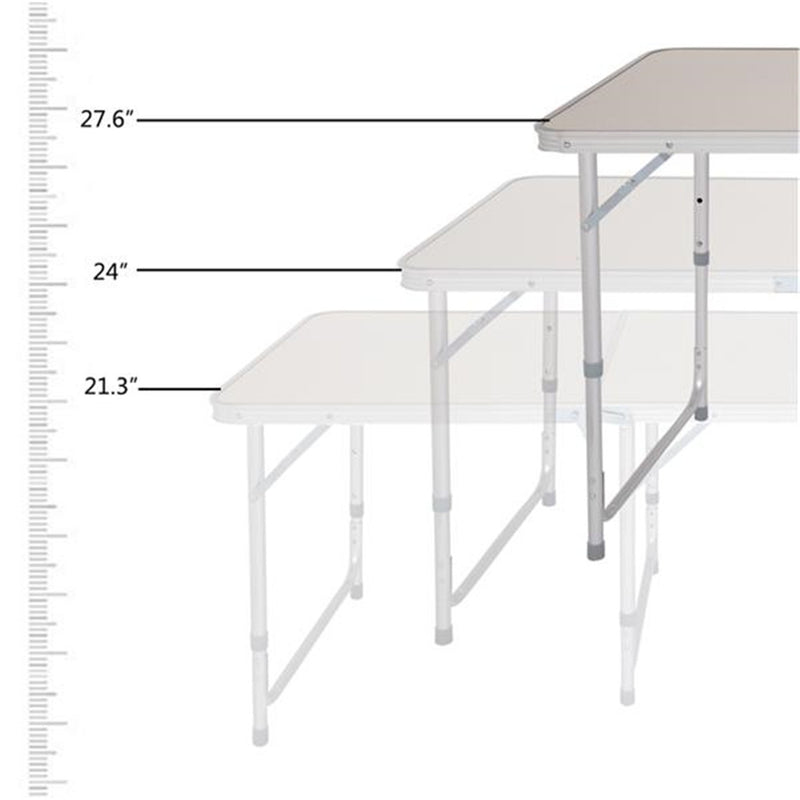 AMYOVE Folding Table for Home Picnics Camping Trips Buffets Barbecues White