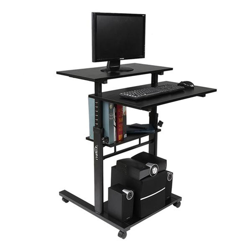 AMYOVE Standing Lifting Computer Table Height Adjustable Laptop Black