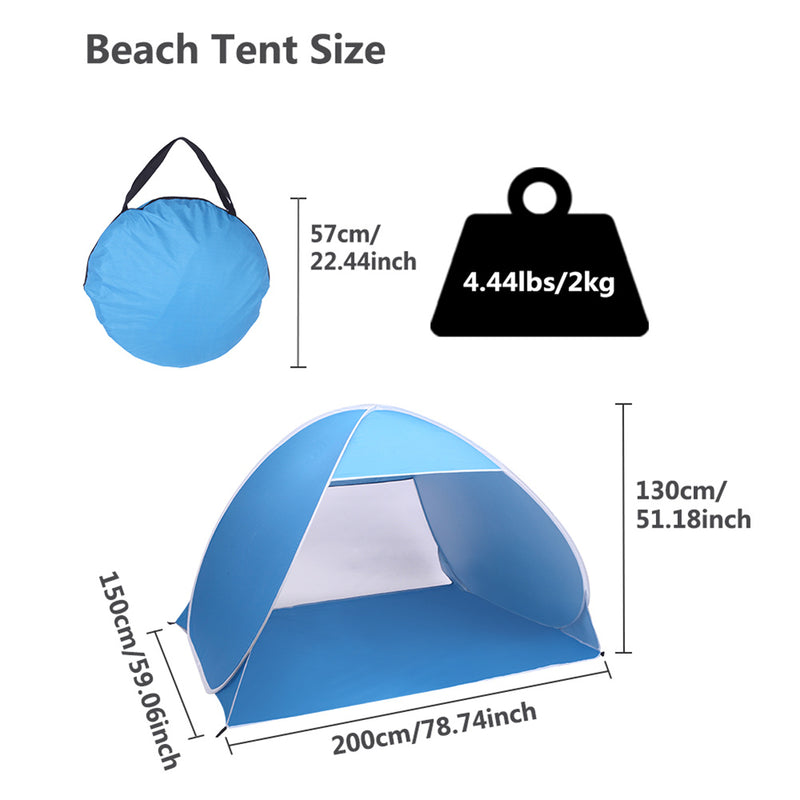 THBOXES Automatic Opening Camping Tent Beach Shelter Sunscreen Tent Blue