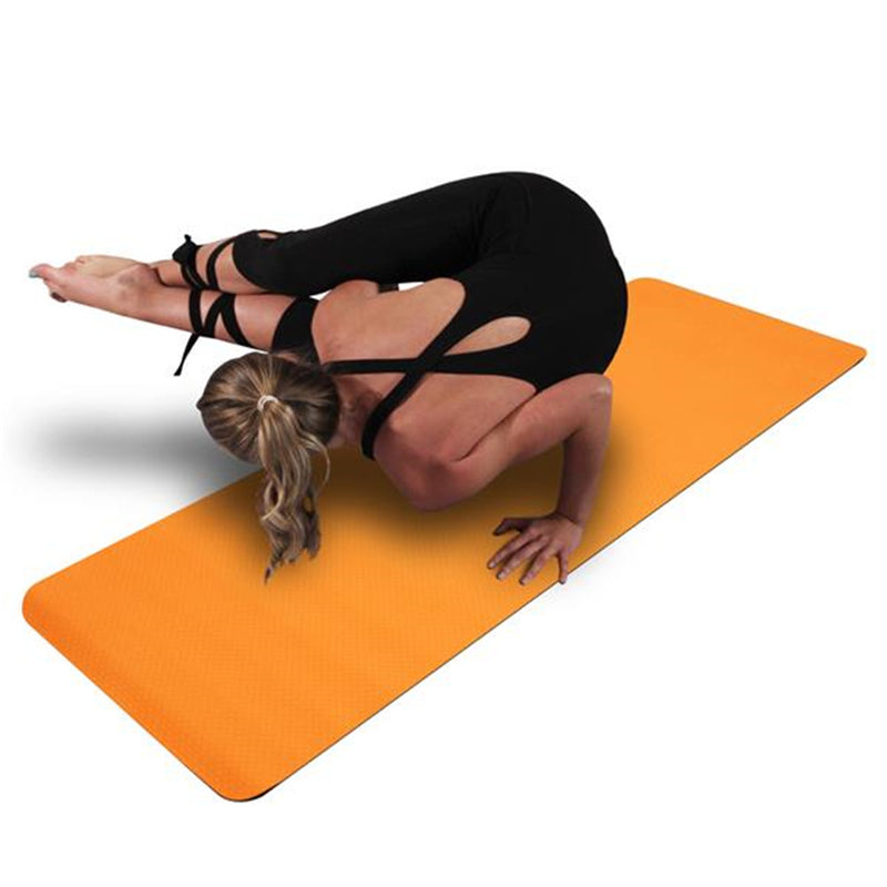 DSSTYLES TPE Yoga Mat 183*61*6cm Non-slip Gym Pad  Orange