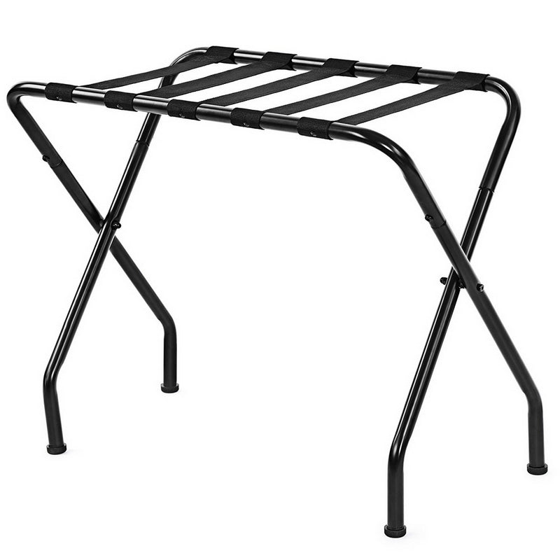 RONSHIN Portable Metal Luggage Rack 100 Lbs Load Capacity Heavy Duty Nylon Straps 680x400x560mm