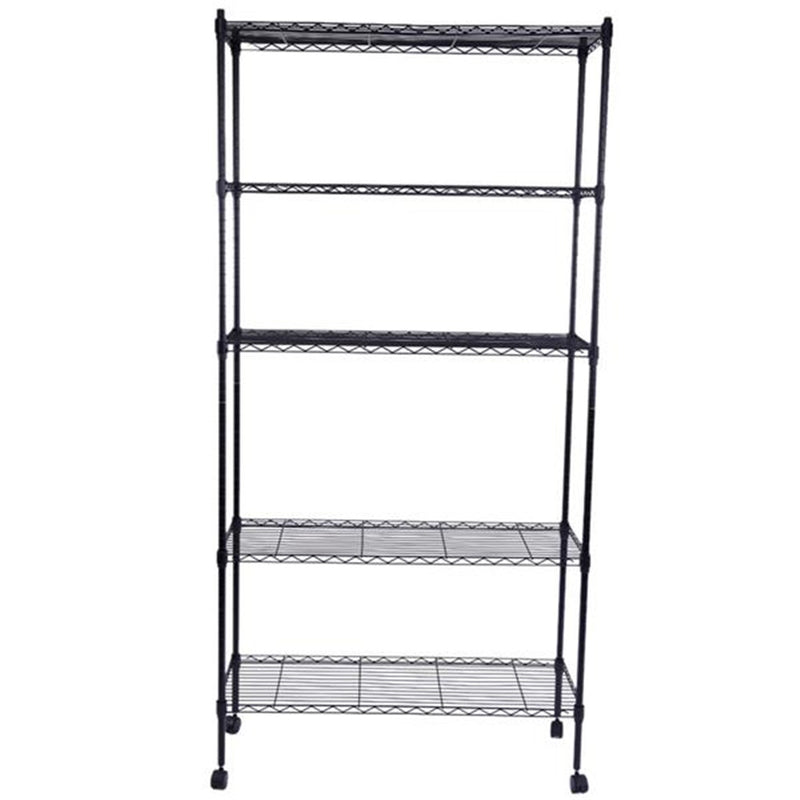 RONSHIN 165*90*35 Shelving Rack Storage Rack 5-Layer Metal Rack Black