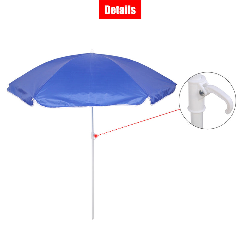 ALICIAN Double Folding Picnic Camping Chairs with Umbrella Blue