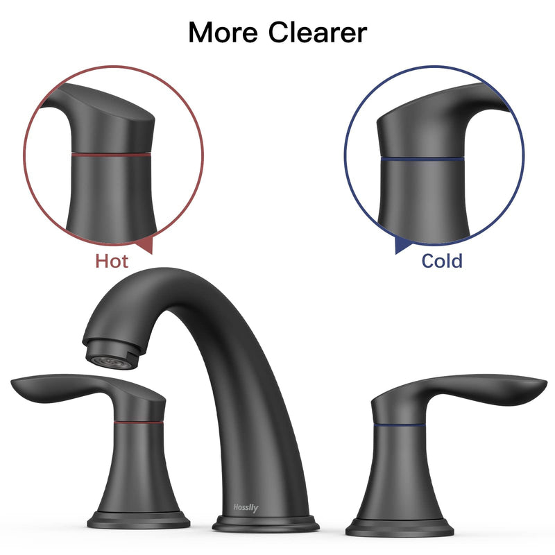 GARVEE Bathroom Sink Faucet Widespread Matte Black Bathroom Faucet 3 Hole Matte Black