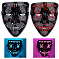 WHIZMAX Halloween 2pcs LED Mask Scary Mask Blue Pink