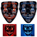 CYNDIE Halloween 2pcs LED Mask Scary Mask Blue Red