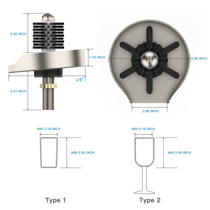 GARVEE Stainless Steel Glass Rinser Brushed Nickel